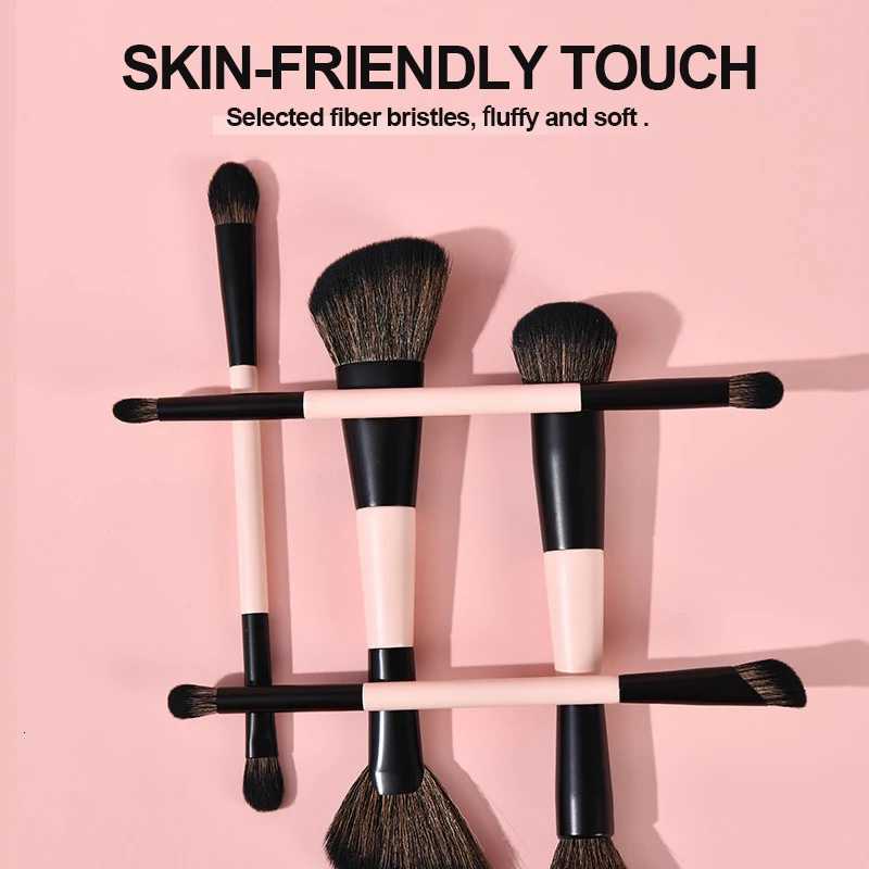 Travel Makeup Brush Set Professional 8Pcs Double-Headed Cosmetic Brushes Foundation Blush Contour KitT251205