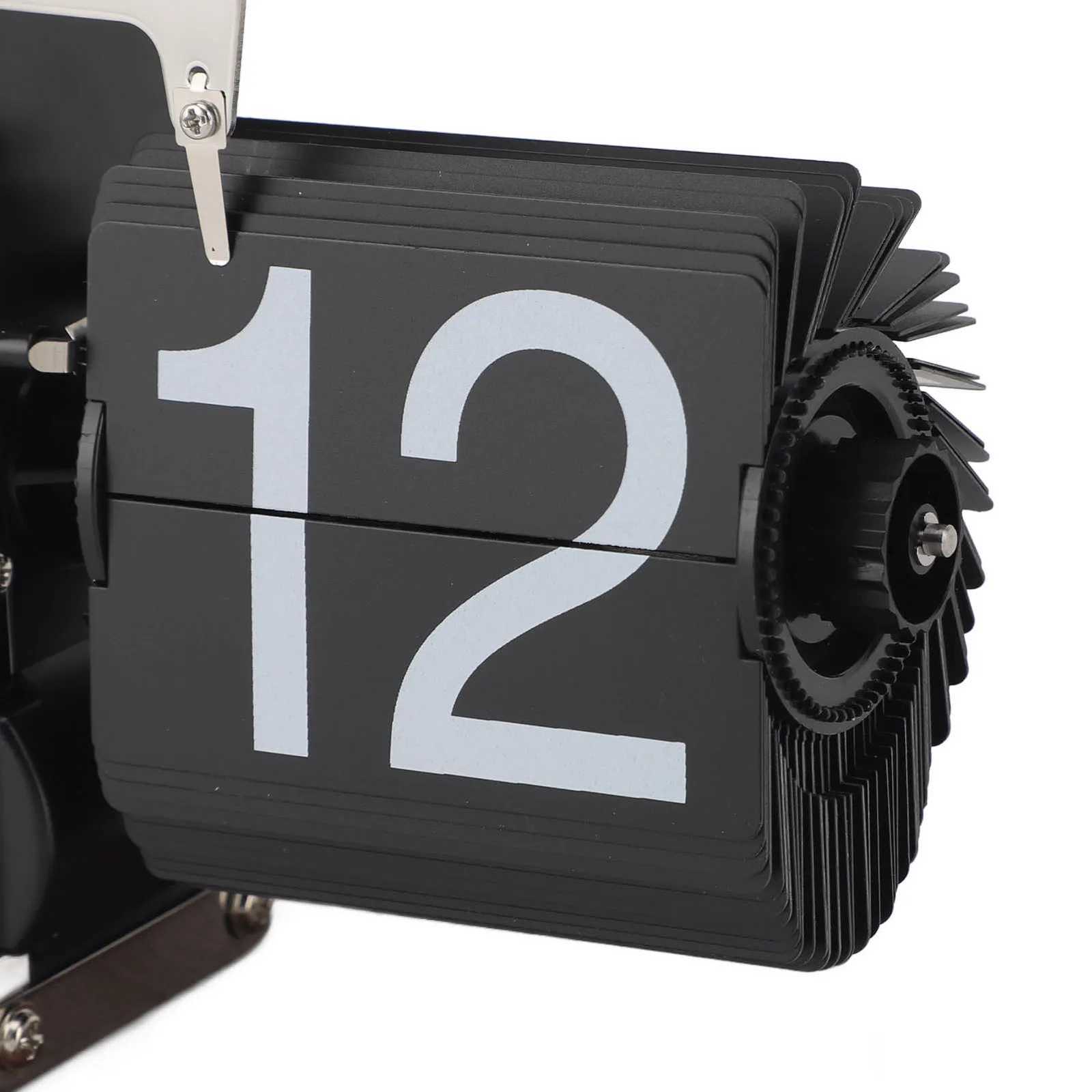 Desk Clock Wood Base Mechanical Clock Stainless Steel Battery Powered Knob Adjust for Living Room M251205 - view 6