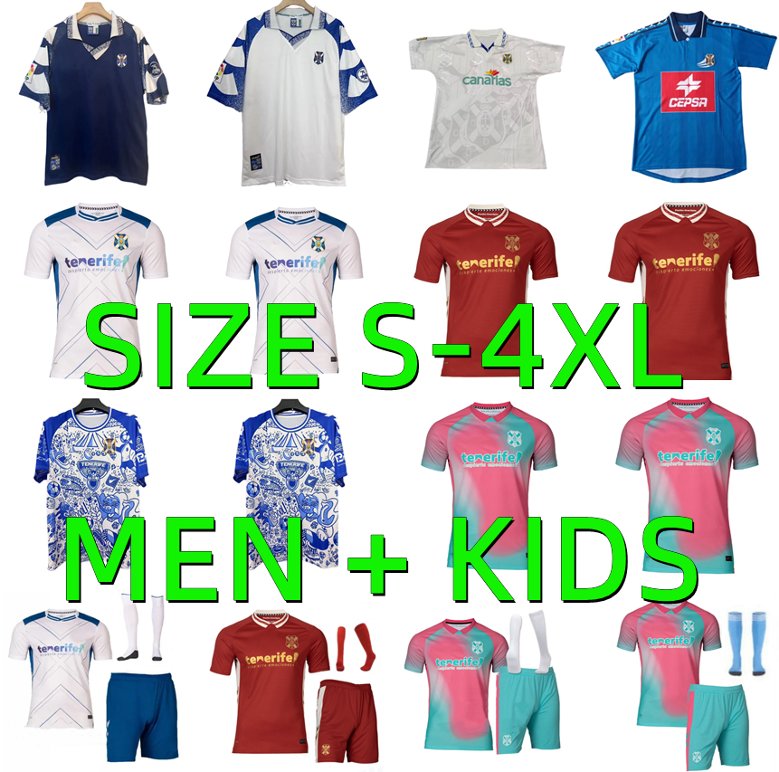 25 26 CD Tenerife Soccer Jerseys 2025 2026 1997 1998 1999 retro GALLEGO ZORRILLA MO DAUDA BUNUEL SIPCIC MARTINEZ LOPEZ 95 97 98 99 Centennial Football Shirt Men kids Kit