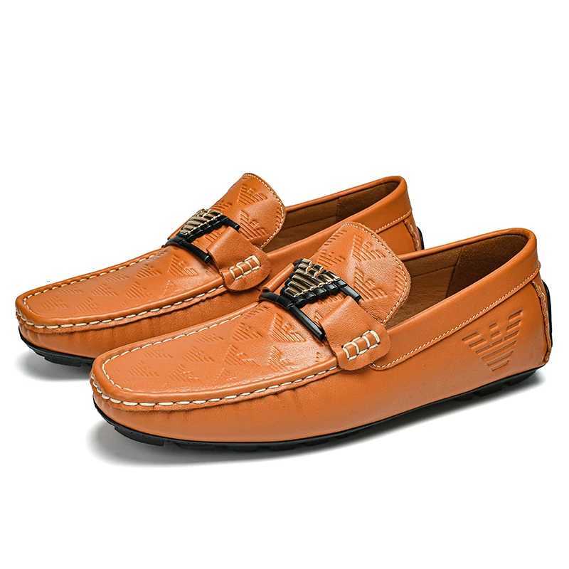 High-end Top-grain Cowhide Korean-style Bean Shoes Mens Genuine Leather Breathable Business Casual Leather Shoes Mens Shoes W251205