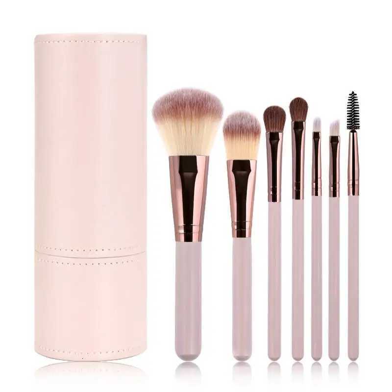 7PCS Horsehair Makeup Brush Set with Brush Holder Eyeshadow Blush Powder Highlighter Contouring High End Makeup Tool CombinationT251205