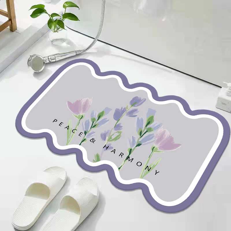 Bathroom floor mat diatom mud non-slip absorbent cushion toilet kitchen foot cushion toilet door toilet carpet H251205