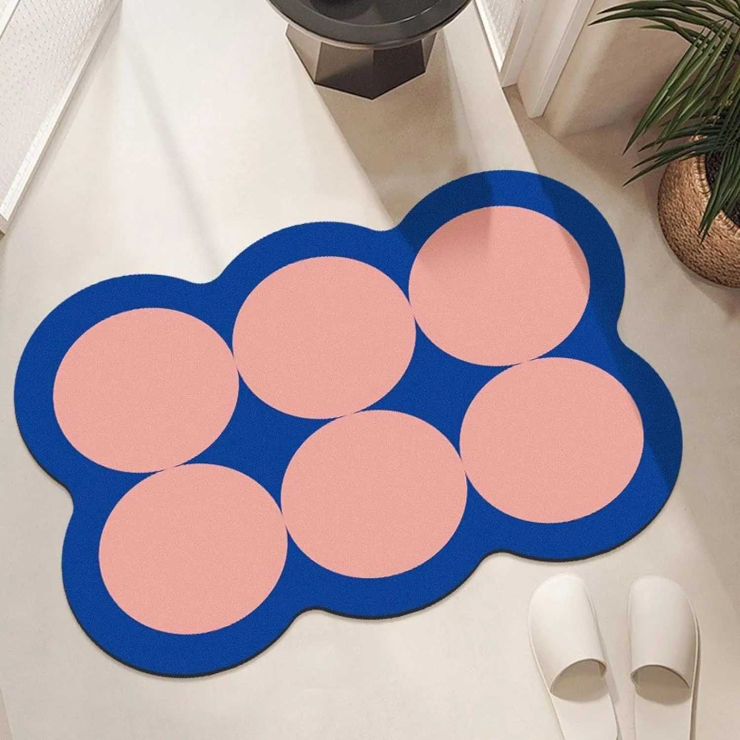 VIKAMA Modern Simple Air Geometry Diatom Mud Mat Bath Water Absorbent Easy To Dry Non-Slip Foot Mat Bath Household Door Mat H251205
