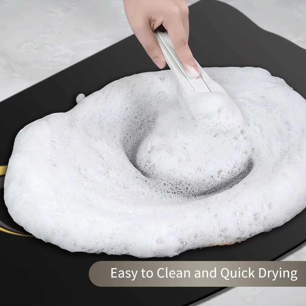 Creamy style Bathroom Diatom Mud Floor Mat Toilet Non-slip Foot Mat Household Water Absorption Quick Drying Anti-drop Sof H251205
