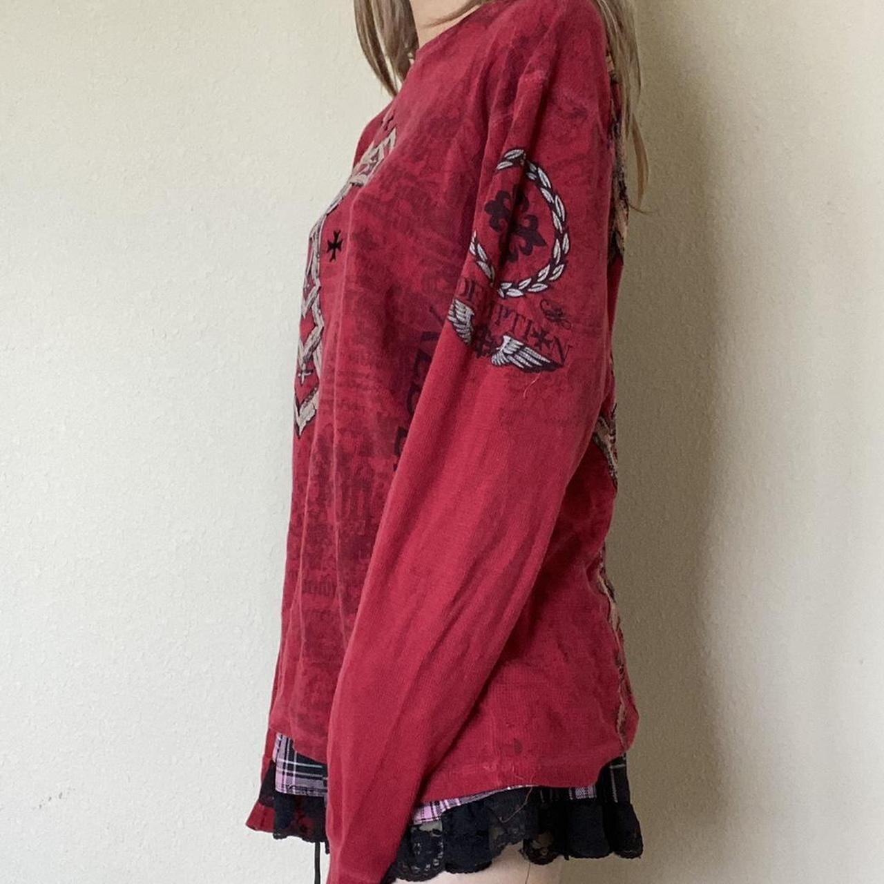 2000s Cross Cyber Goth Patchwork Long Sleeve Tees Y2K Grunge Emo Vintage T-shirt E-girl Gothic Harajuku Loose Tops Women Men 240726