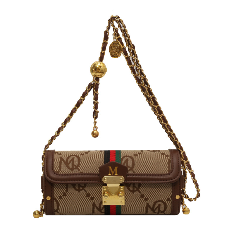 2026 Luxury Brand Designer Bag High-End Stylish Small Bag New Fashion Versatile Chain Crossbody Bag Niche Texture Shoulder Cylinder Bag