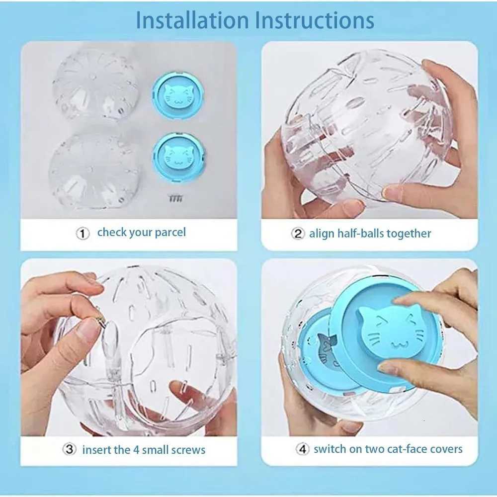 Hamster Exercise Ball Pet Toys Clear Cute Rolling Ball Running Wheel for Relieving Boredom Cage AccessoriesHamster Running Ball M251205