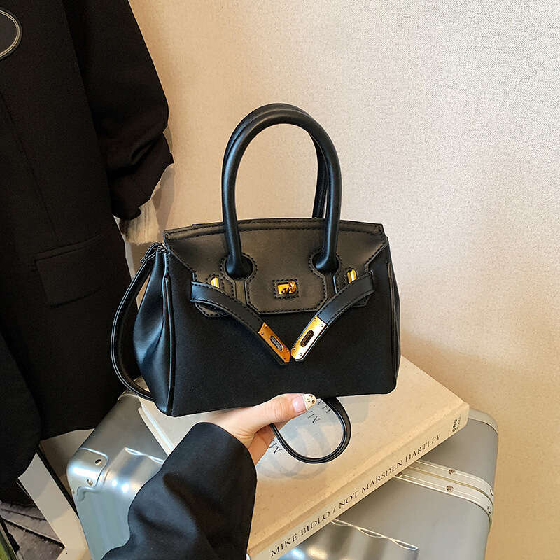 Autumn Winter Vintage Melad Brown for Women New Versatile Crossbody Handbag Platinum Small Tote Bag