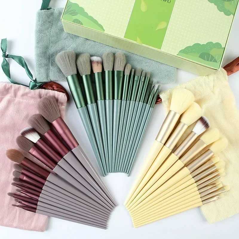 1/13 PCS Makeup Brushes Set Eye Shadow Foundation Women Cosmetic Brush Eyeshadow Blush Beauty Soft Make Up Tools Bag makeup toolT251205