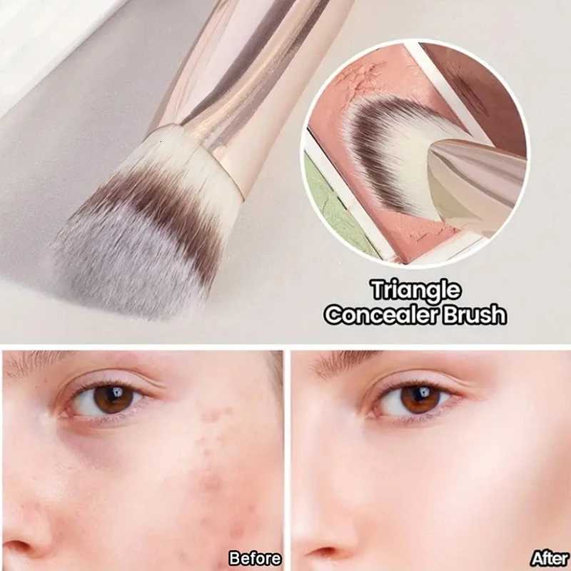 Double Ended Foundation Brush Set Flat Top Angled Contour Makeup Brushes For Liquid Powder Cream BlendingT251205