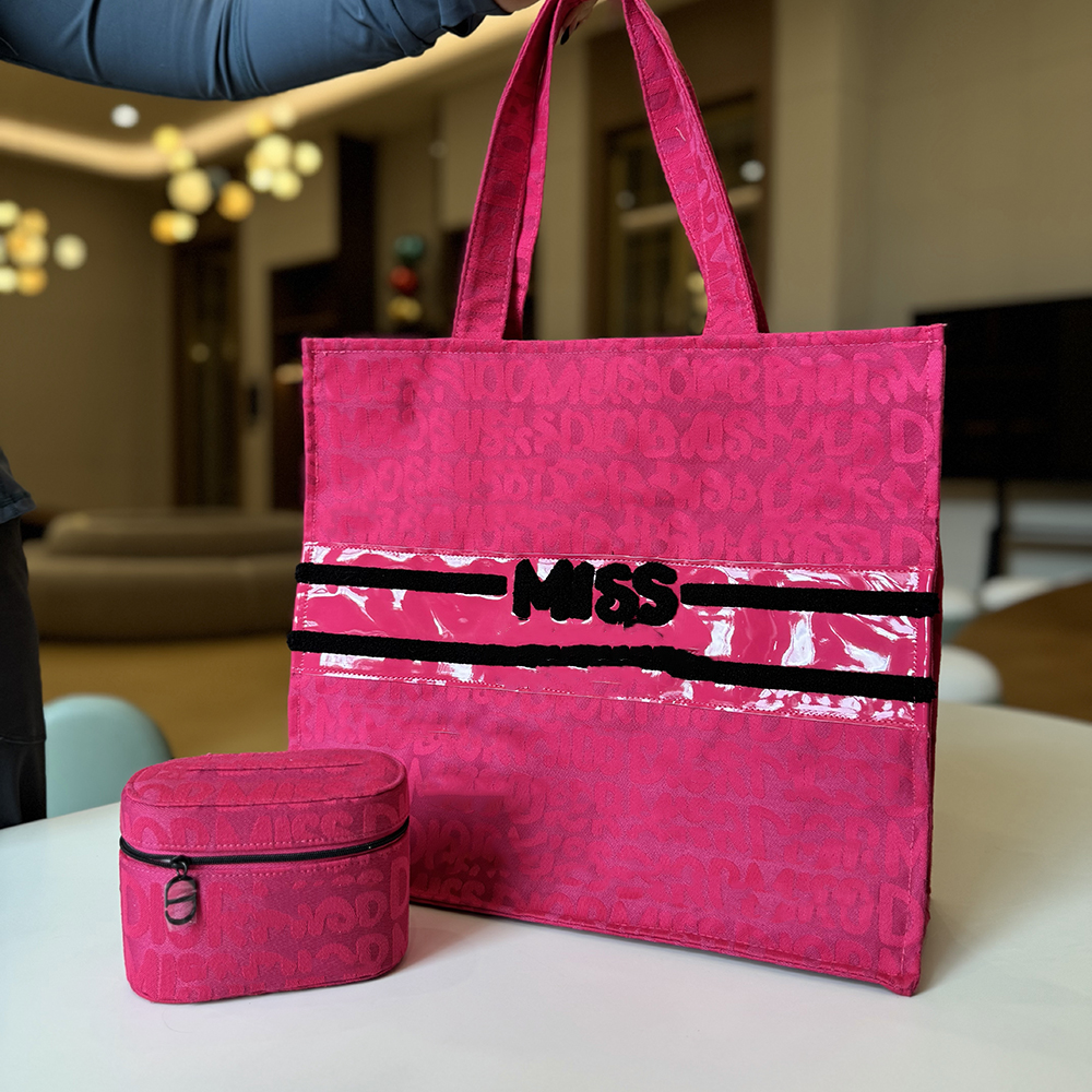 Designer Miss Storage Box Bag Classic Cosmetic Beauty Pouch Makeup Organizer Box Lipsticks Storage Case Shopping Tote Bag with Gift Box