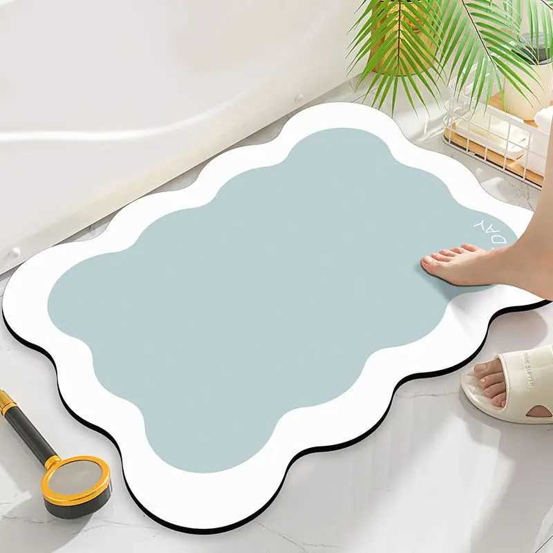 Bathroom diatom mud floor mat toilet carpet toilet door toilet water-absorbing non-slip foot mat entry door mat H251205