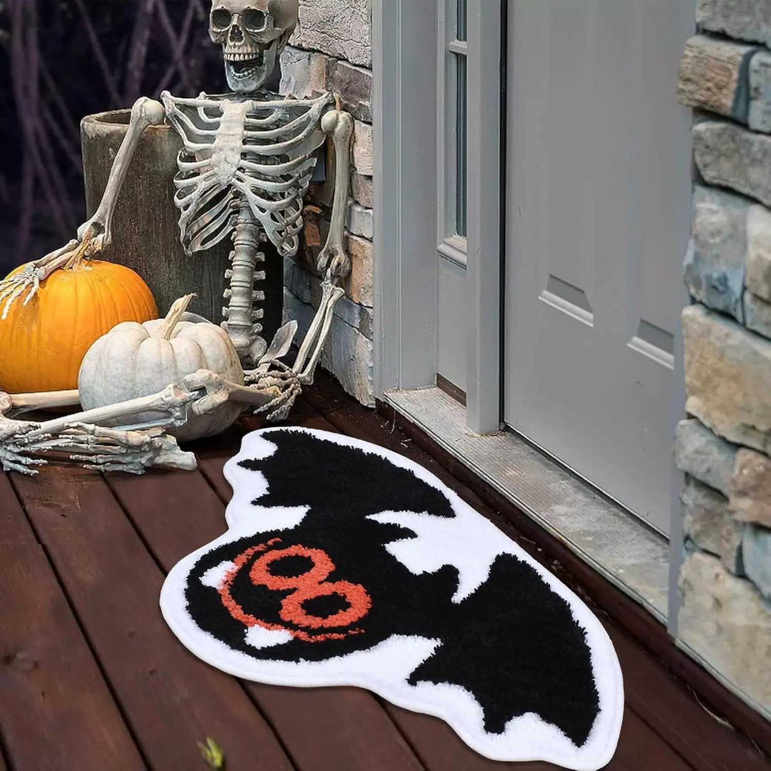 VIKAMA Halloween Ghost Carpet Comfortable Soft Imitation Cashmere Home Decor Bedroom Decor Rug Entrance Hall Doormat H251205