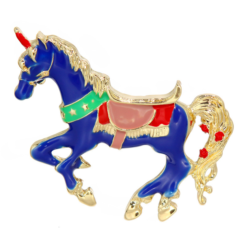 Fashion Niche Design Enamel Horse Brooch Fashionable Temperament Animal Pin Suit Sweater Versatile Accessory