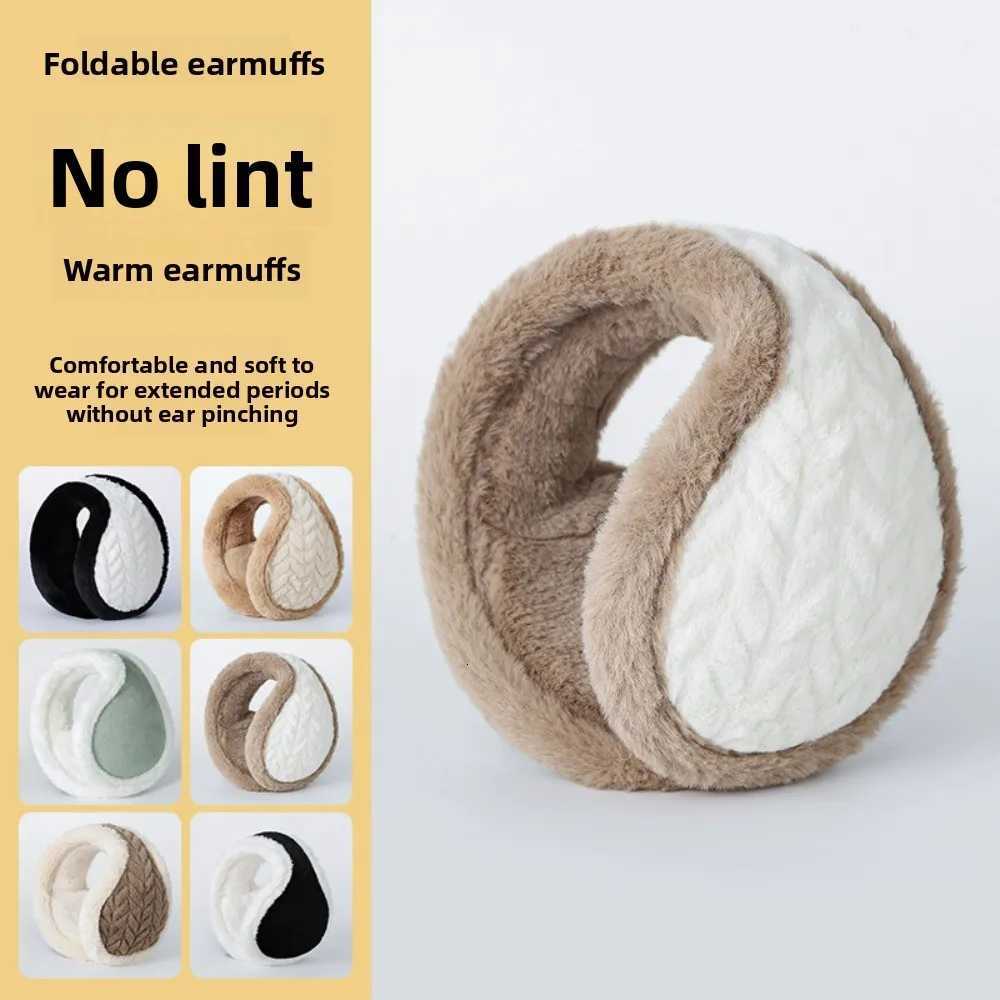 Womens Winter Maillard-Style Plush Earmuffs - Soft Cute Foldable Rabbit Fur-Like Cold-Proof Ear Warmers for StudentsXJ251205 - view 3