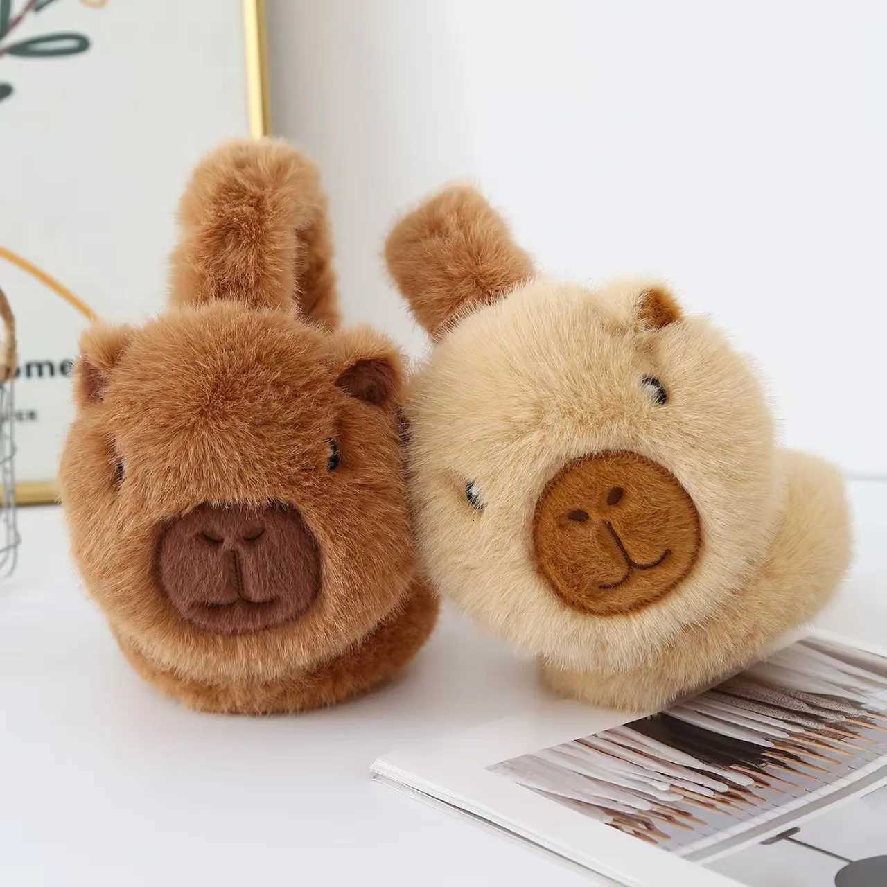 Cozy Capybara Plush Earmuffs for Women - Cute Cartoon Design Foldable Warm Ear Covers Perfect Winter AccessoryXJ251205 - view 6