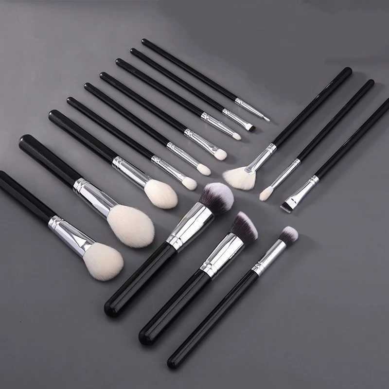 15 Pcs Makeup Brush Set Cosmetic Brushes Makeup Brushes Goat Hair for Eyebrow Eyeshadow Foundation Travel Portable with PouchT251205