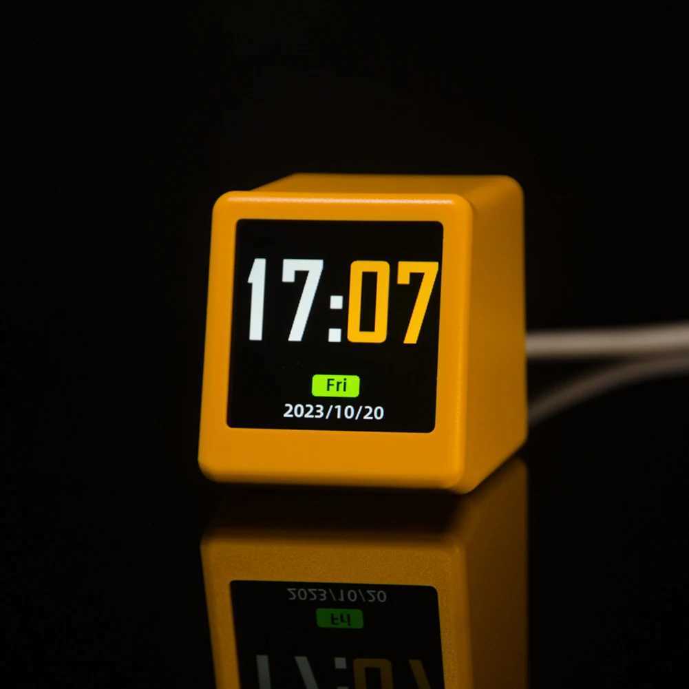 Mini Smart WIFI Weather Station Clock DIY GIF Animations Desktop Mini Clock Desktop Decoration M251205 - view 4