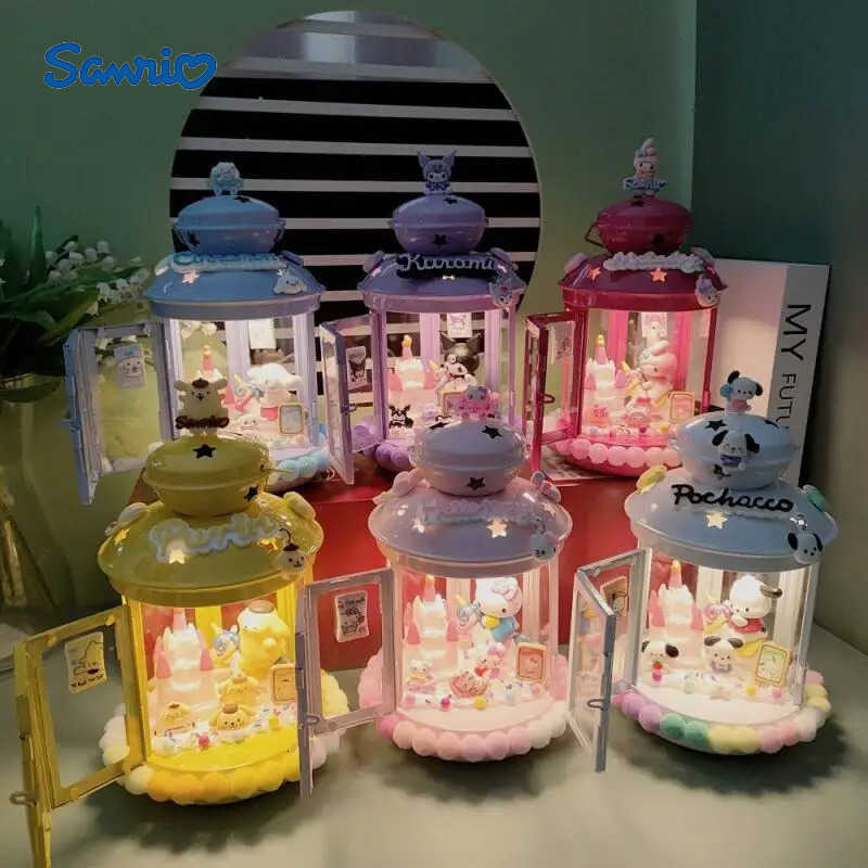 Sanrio Kawaii Night Light Hello Kitty Kuromi Hot DIY Table Lamp Cute New Desktop Toy Decor Ornament Birthday Xmas Girls Gift H251205