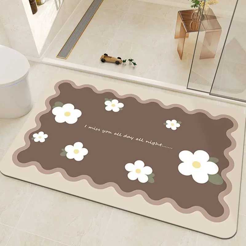 Bathroom absorbent floor mat diatom mud non-slip absorbent quick-drying foot mat H251205