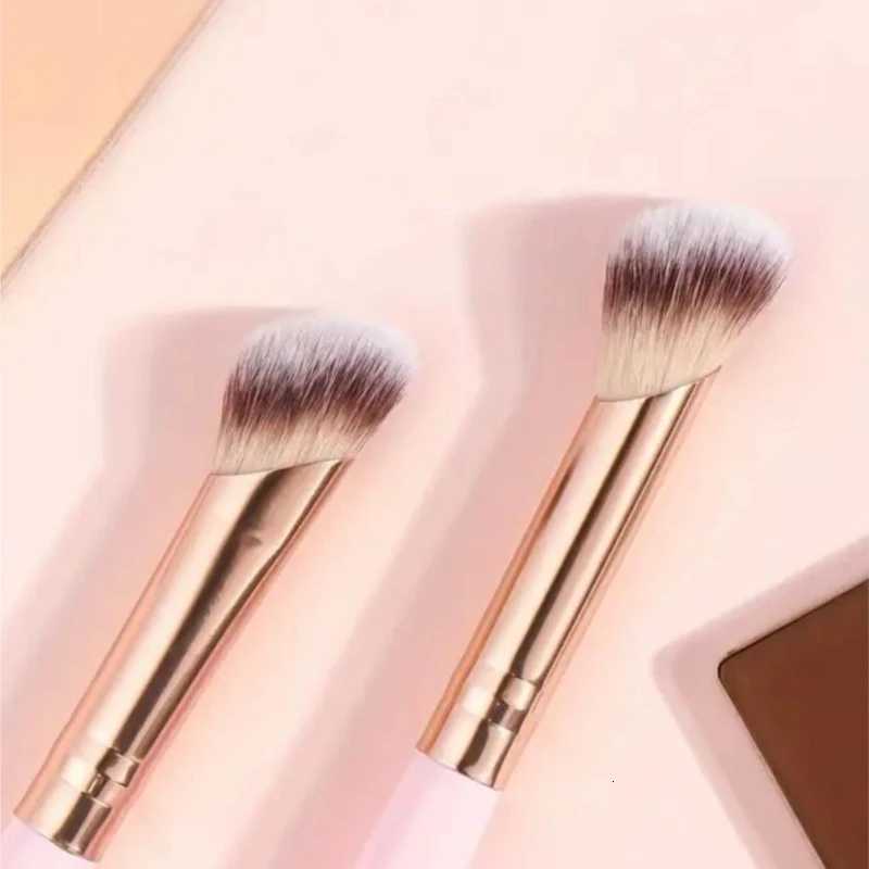Double Ended Foundation Brush Set Flat Top Angled Contour Makeup Brushes For Liquid Powder Cream BlendingT251205