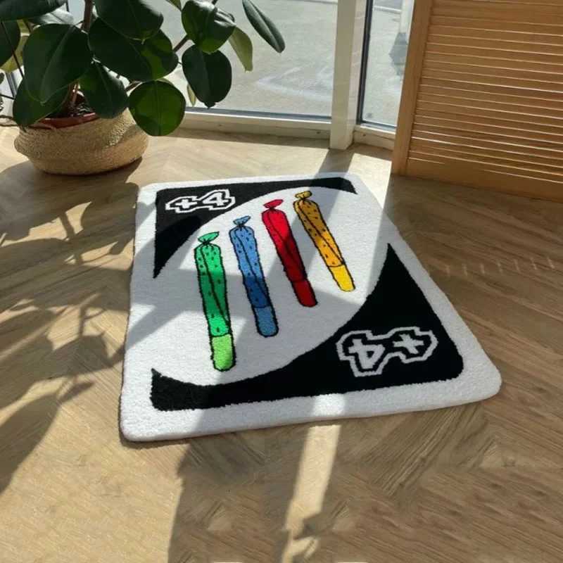 UNO Reverse Card Back Game Carpet Soft Doormat Thickened Mat Bathroom Anti-Slip Rug Living Room Bedroom Bedside Floor MatsW1205 H260226