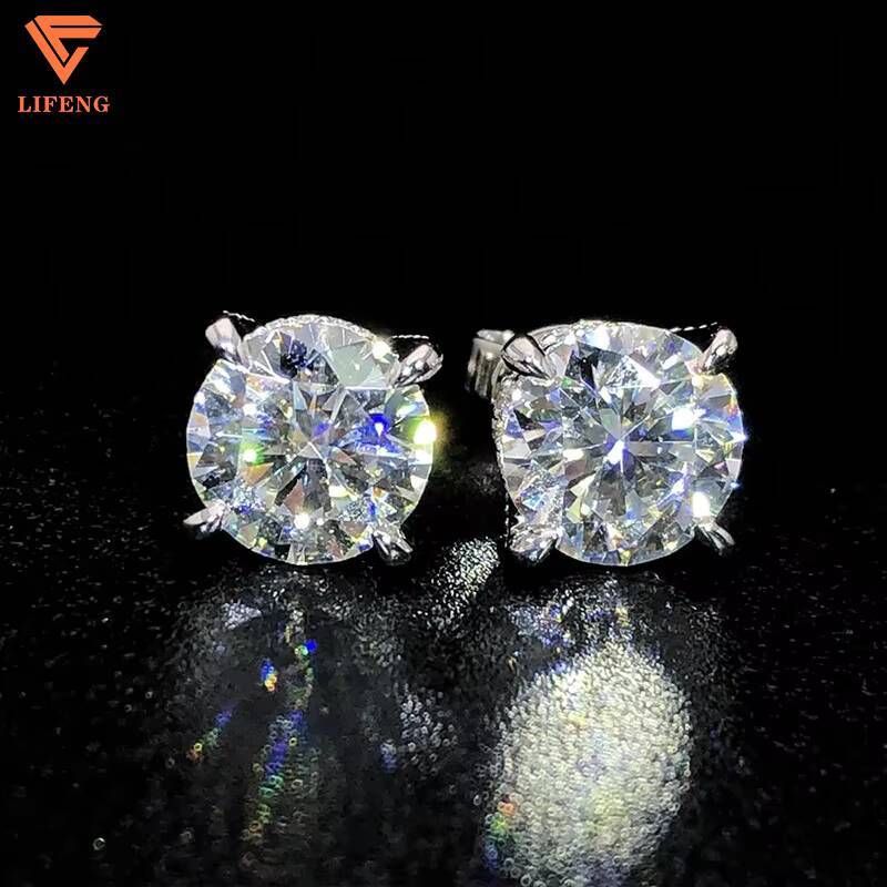4mm-6mm Classic Mossanite 925 Sterling Silver VVS Ear Studs Luxury Screw Back Earrings for Men and Women
