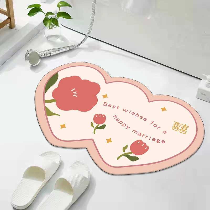 Diatom mud bathroom floor mat toilet suction bath non-slip foot mat toilet door quick-drying carpet H251205