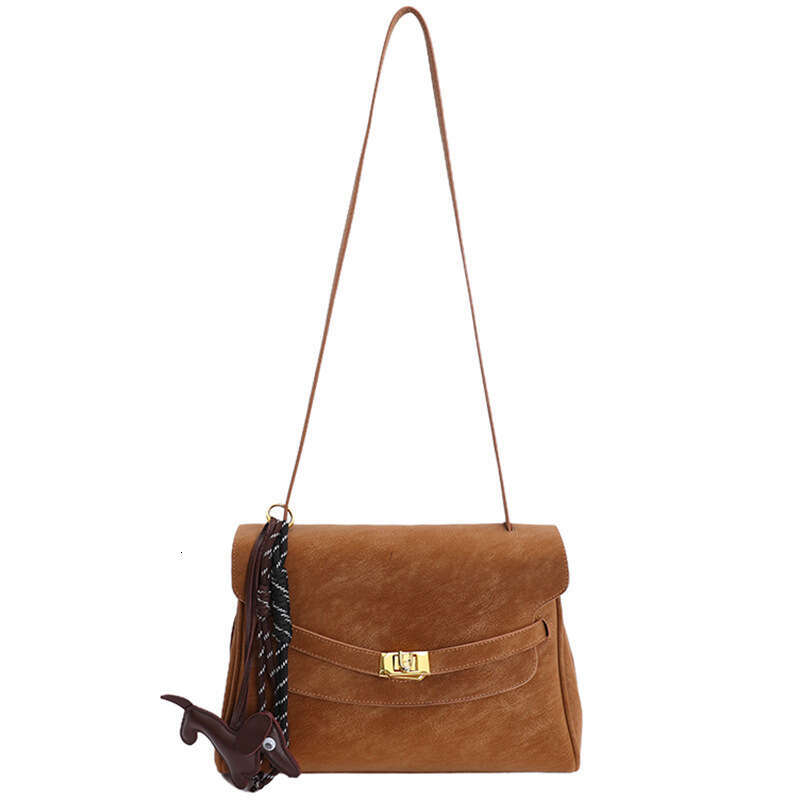Commuting Retro Melad Brown for Women New Large Capacity Single Shoulder Crossbody High-end Tote Bag