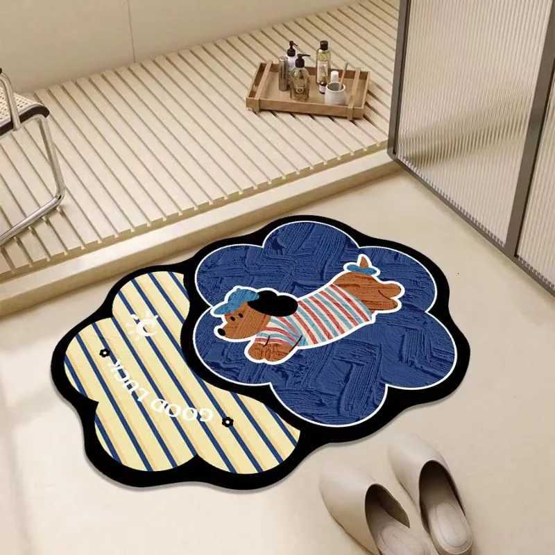 Toilet door floor mat Diatom mud absorbent non-slip mat Toilet carpet Bathroom floor mat Silicone door mat H251205