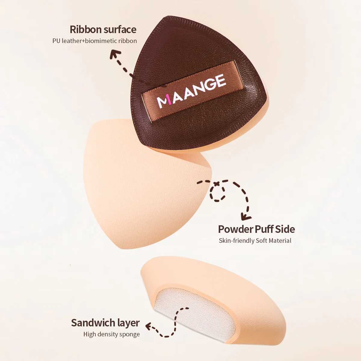 MAANGE 13pcs Premium Synthetic Hairs Makeup Brushes Soft Gentle for Foundation Eyeshadow Powder with 2pcs Air Cushion Puffs KitT251205
