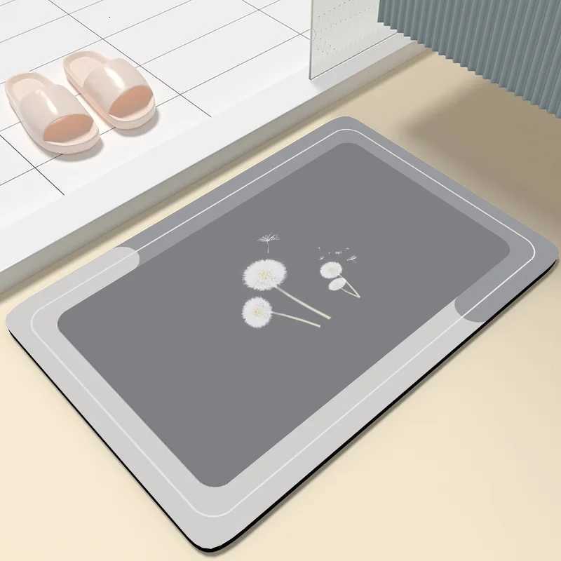 Diatom mud cushion absorbent bathroom light luxury floor mat toilet door carpet bathroom toilet non-slip carpet foot mat H251205