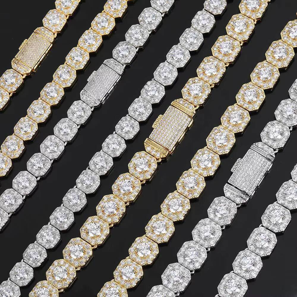 Custom Fine Jewelry 100 Pass Diamond Tester 6mm Moissanite Tennis Chain Necklaces