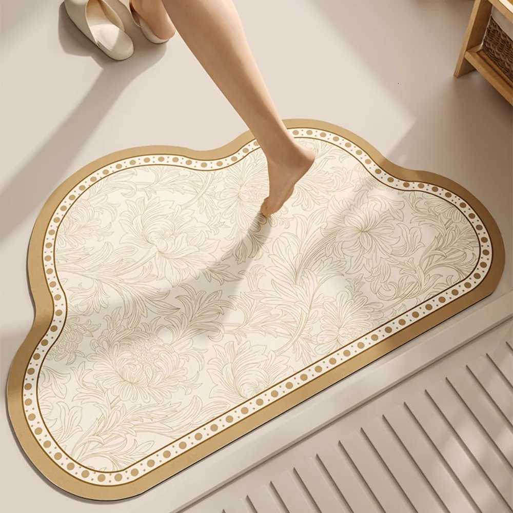 VIKAMA American Retro Floral Floor Mats Bathroom Entrance Water Absorbent Non Slip Foot Mats Home Decorative Carpet H251205