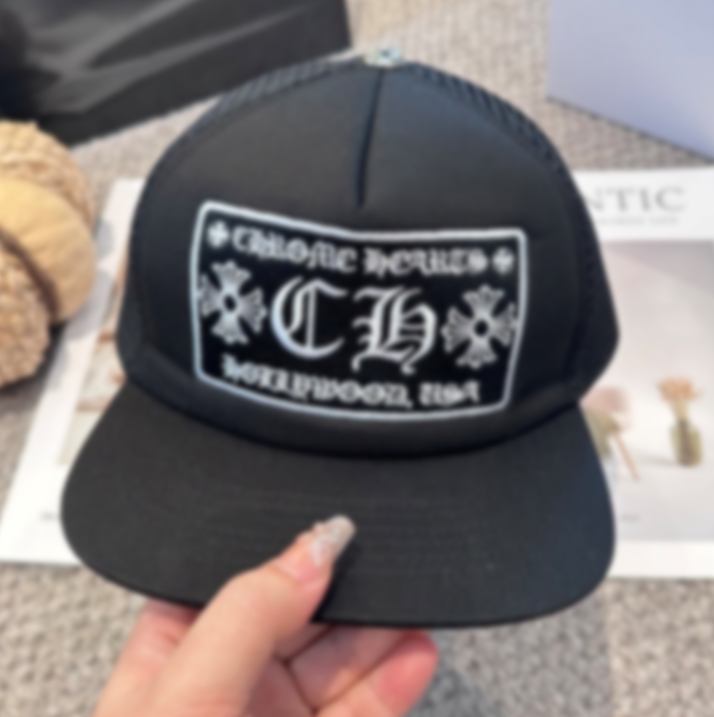 chrome hat for men CH baseball cap designer embroidery metal rivet truck cap European American hip hop rap lady curved brim baseball cap