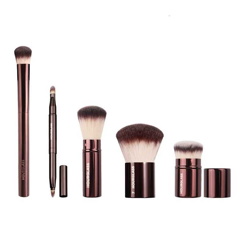 1pc Hourglass Powder Contour Makeup brushes Foundation Blusher Make up brush metal handle Concealer Bronzer high end with boxT251205