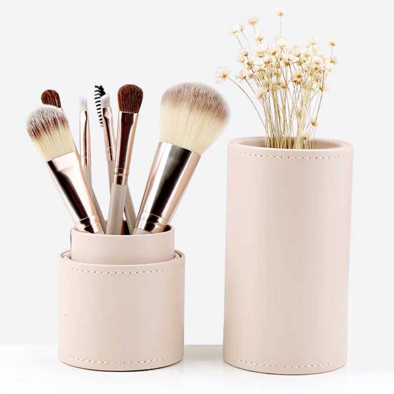 7PCS Horsehair Makeup Brush Set with Brush Holder Eyeshadow Blush Powder Highlighter Contouring High End Makeup Tool CombinationT251205