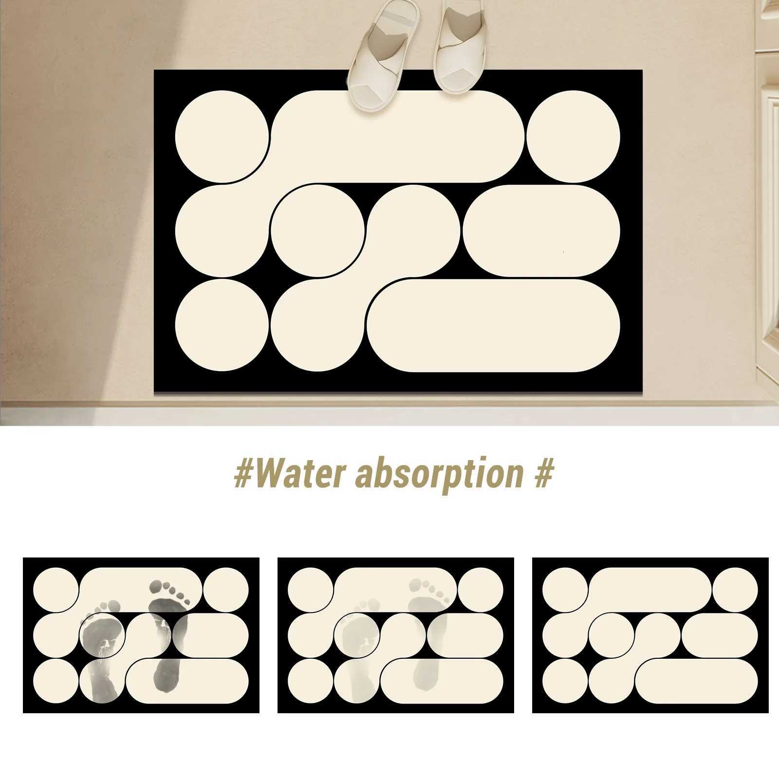 Diatomite Super Absorbent Bath Mat Bathroom Non-slip Foot Mats Quick Dry Shower Carpet Toilet Rugs Doormat Washable H251205