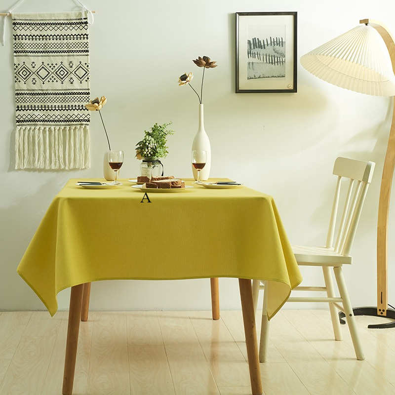 Dining Table Fabric Solid Color Simple Solid Color Coffee Tablecloth Dining H-1