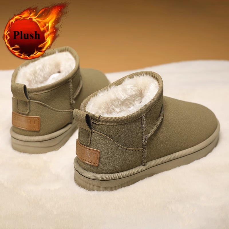 boots designer Womens 2025 New Arrival Short Cuff Snow Boots - Fur and Leather Thick Sole Insulated & Lined Winter Thermal Cotton Shoes