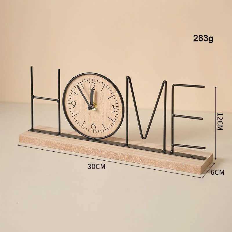 Retro Digital Desk Clock Home Decoration Office Wooden Letter Love Figurines Ornament Gifts Mute Luxury Room Decor Accessories M251205 - view 6