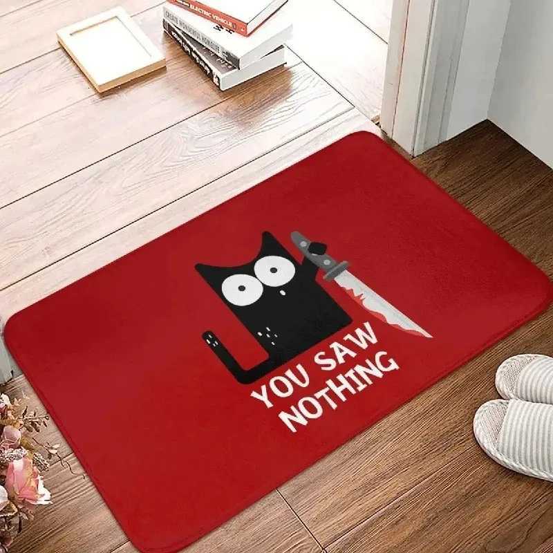 Funny Cat Door Mat with Humorous Quotes and Unique Designs Decorative Floor Protector for Home Entrance and Living Room H251205