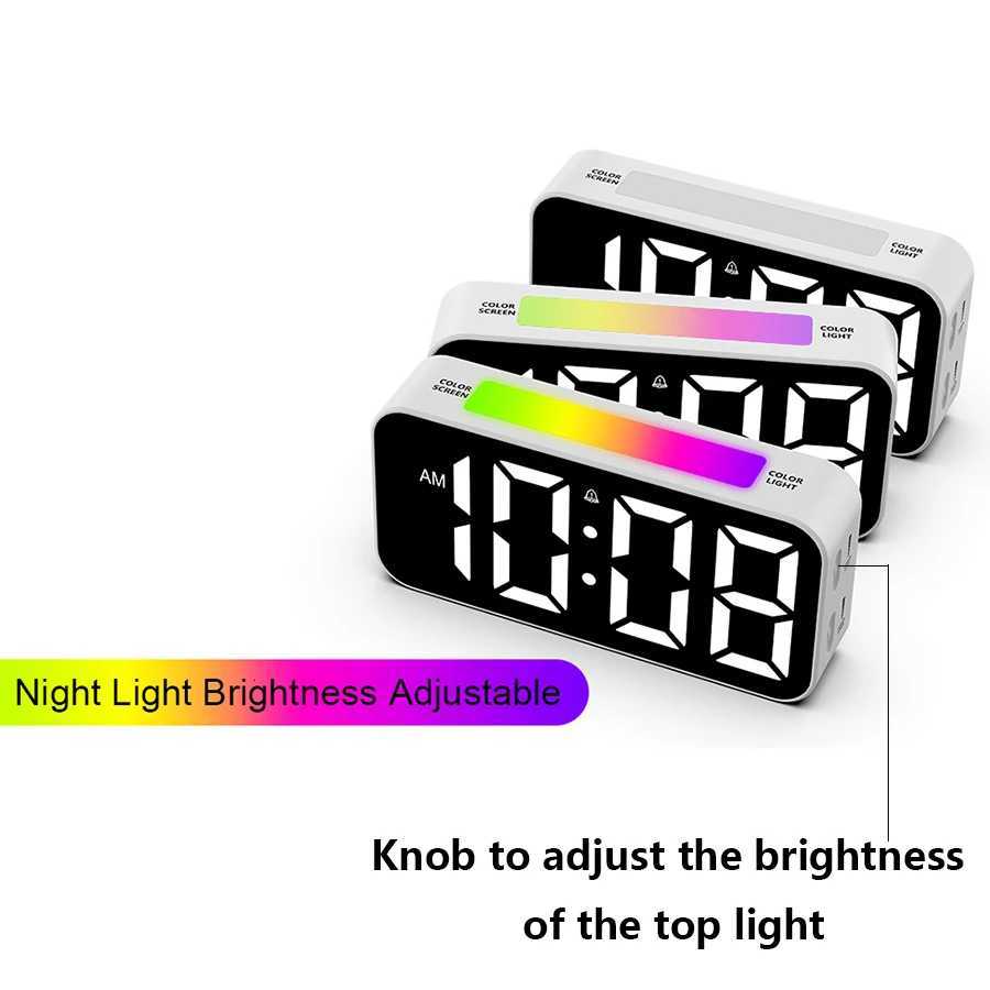 1pcRGB luminous electronic alarm clock ABS material indoor festival atmosphere light decoration type-c plug-in use M251205 - view 5