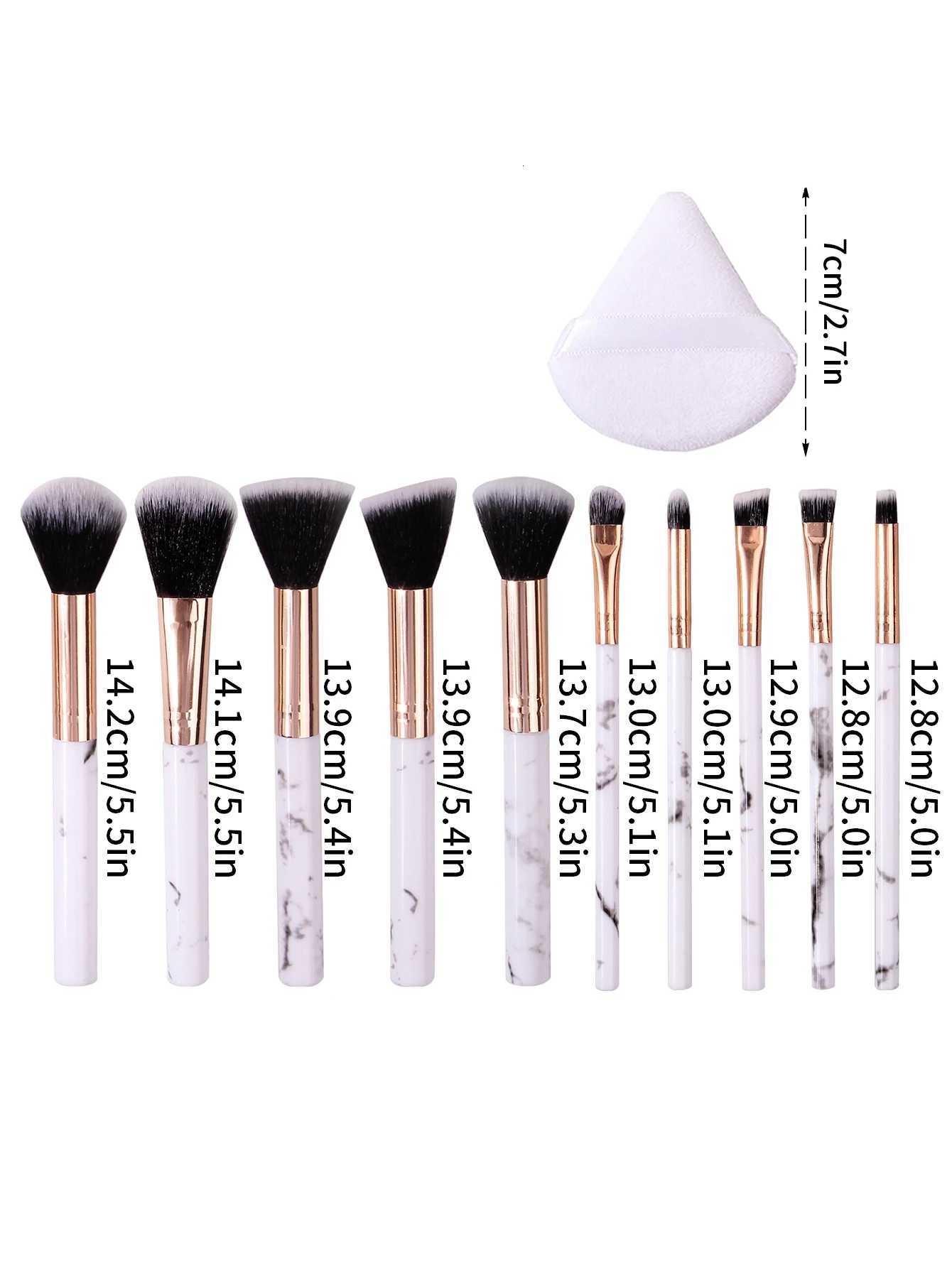 12PCS high-quality makeup brush set loose powder brush eyeshadow brush makeup set brush soft triangular powder puffT251205