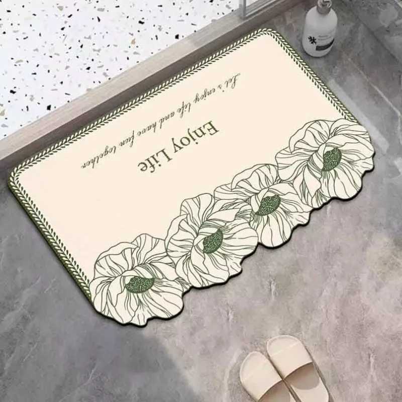 Diatom mud floor mat bathroom toilet entry door water absorption quick drying non-slip foot pad entry door carpet H251205