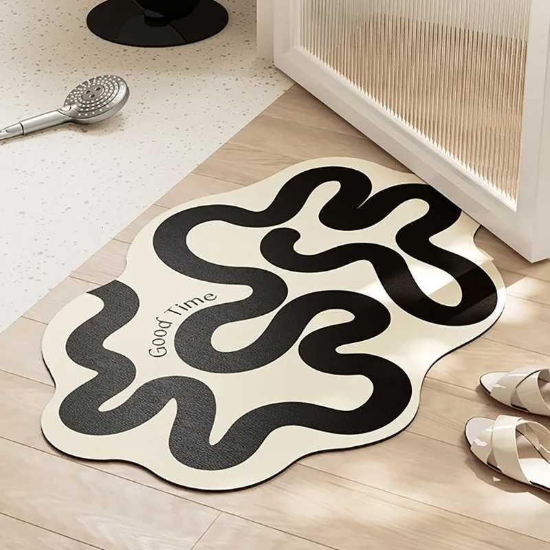 1pcs PVC Bath Mat Non-Slip Diatomite Style Absorbent Shower Rug Quick Dry Bathroom Floor Mat Anti-Skid Easy Clean Waterproof H251205