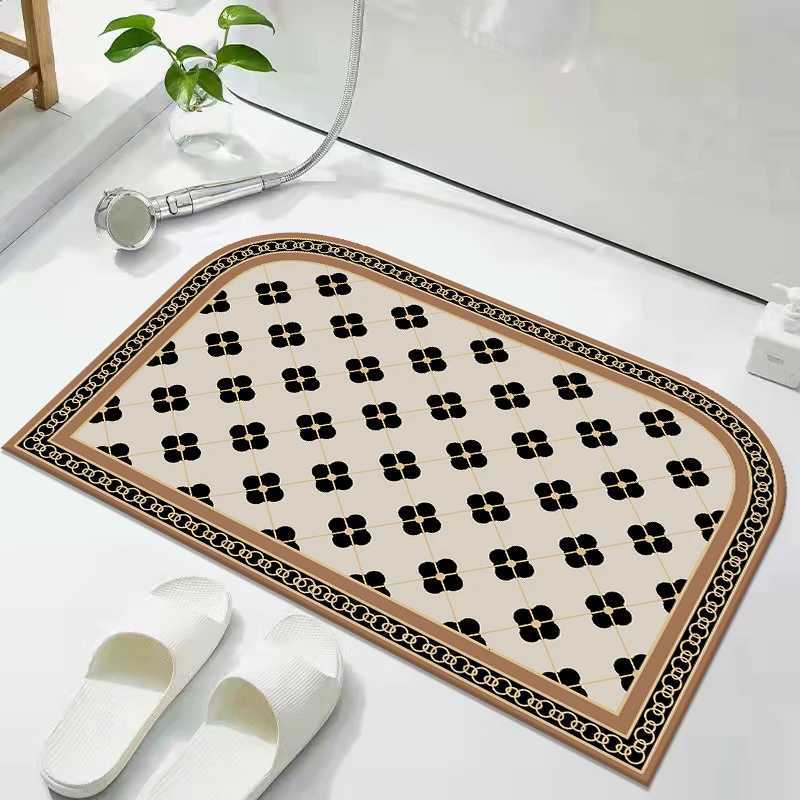Household simple bathroom small fresh non-slip absorbent living room entry door floor mat toilet door mat quick drying H251205