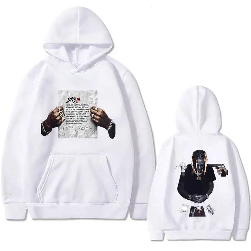 Rapper Lil Durk Double Sided Print Hoodie Mens Regular fit Autumn fleece hoodie Long Sleeve Fashion Streetwear Clothe SportwearXJ251205