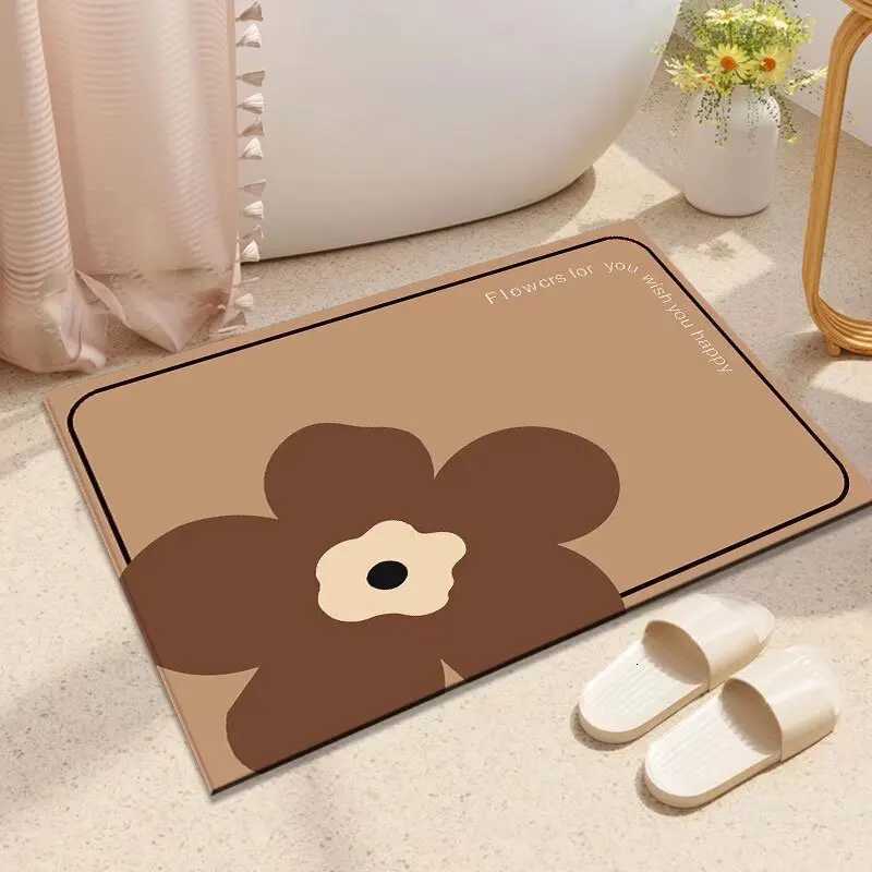 Soft diatom mud bathroom floor mat door floor mat toilet water absorption non-slip quick drying household door carpet mat H251205