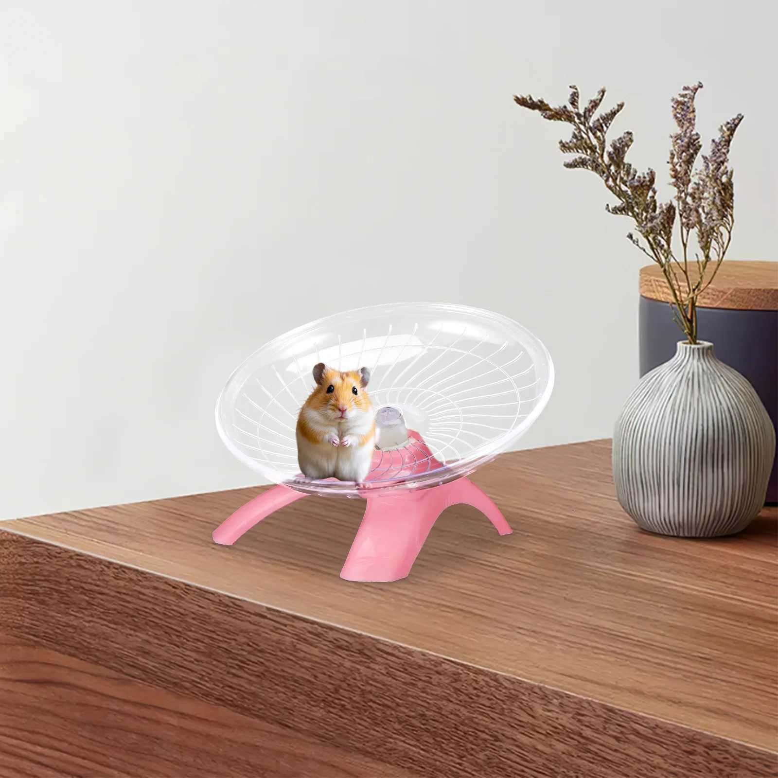 4Pcs Super Silent Hamster Exercise Wheel Flying Saucer Design for Small Pet Fun Hamster Wheel Flying Saucer for Hamsters M251205